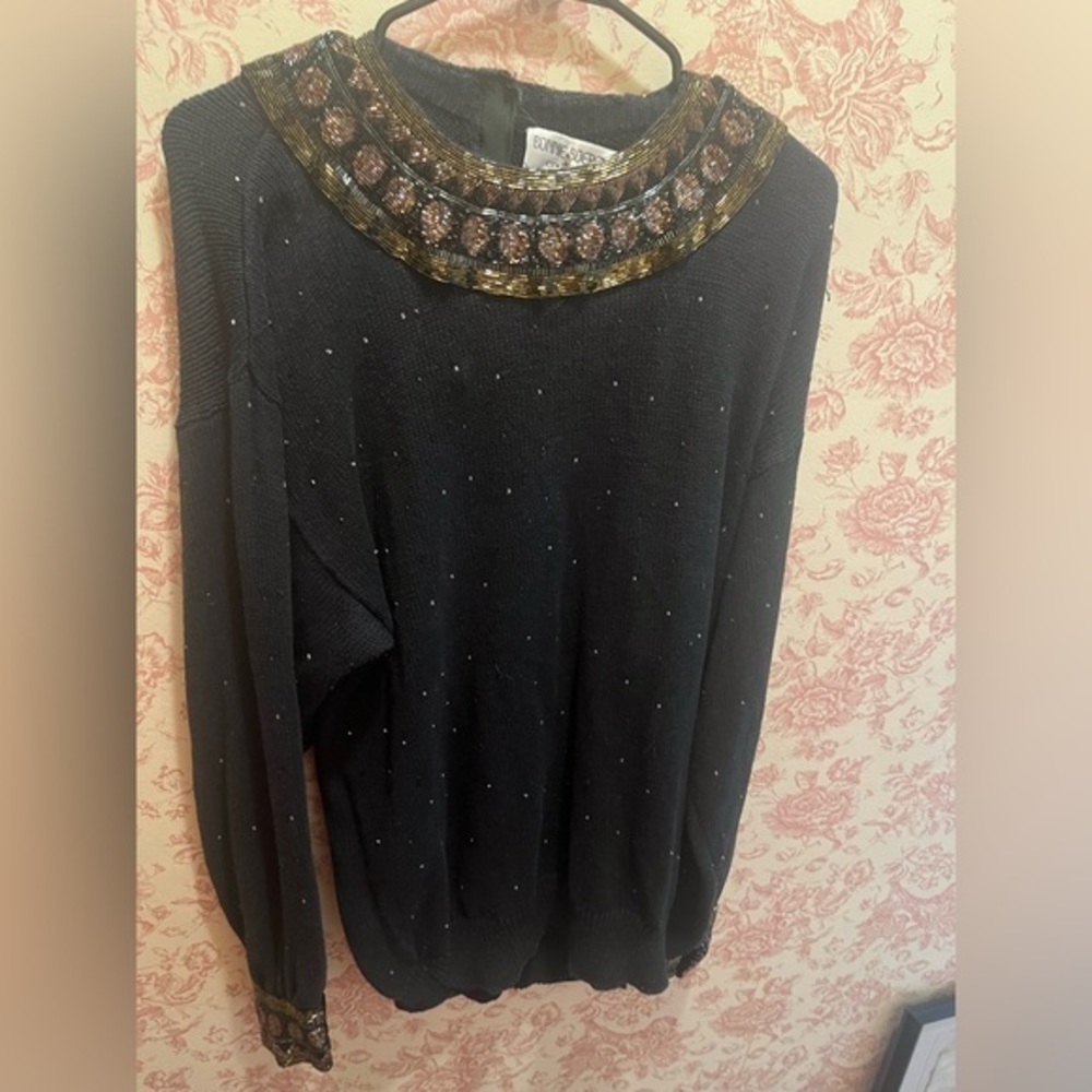 80s Embellished Beaded Sweater